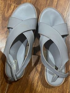 Stylish Grey Wedge Sandals