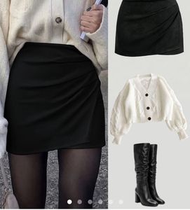 Chic Black Ruched Mini Skirt