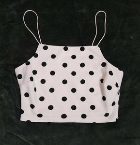 New Look White Polka Dot Camisole Top