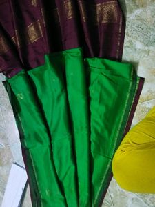 Green Maroon Pattu Saree