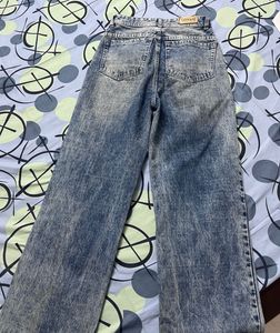 Acid Wash Wide Leg Jeans