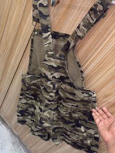 Camouflage Denim Overalls