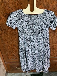 Black &amp; White Smocked Dress