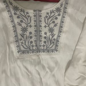 Flare Fit Embroidered Round NeckVisit >Top