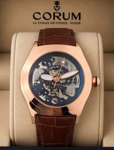 Corum Skeleton Dial Leather Watch