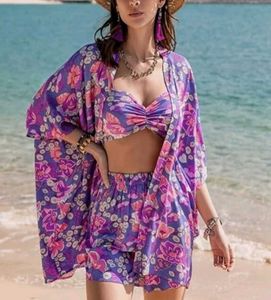 Boho Floral Swimsuit Cover-Up Set