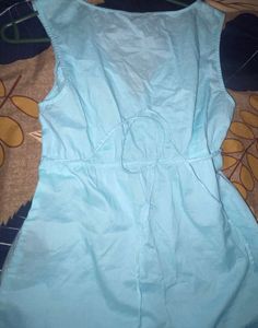 Light Blue Eyelet Detail Sleeveless Top
