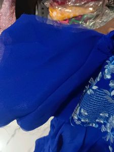 Elegant Blue Anarkali Kurta with Dupatta