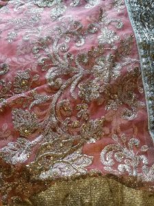 Embroidered Pink Saree