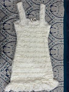 Cream Lace Mini Dress