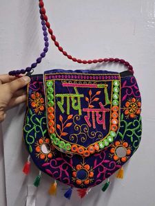 Radha Krishna Embroidery Sling Bag