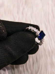 Elegant Blue Stone Ring 925 silver