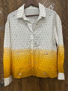 Stylish Ombre Embellished Shirt