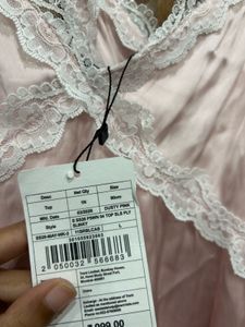 Pink Lace Trim Camisole Top