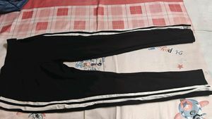 Black Track Pants with White Stripes