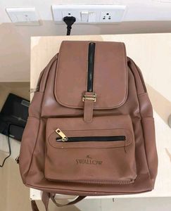 Stylish Brown Faux Leather Backpack