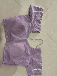 Elegant Lavender Embroidered Saree
