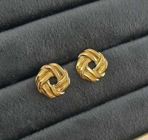 Gold Knot Stud Earrings