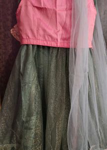 price reduced - Elegant Pink &amp; Green Girls lehenga