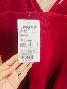 Red V-Neck Skater Dress