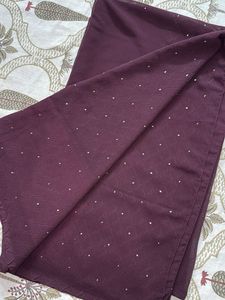 Georgette Burgundy Saree