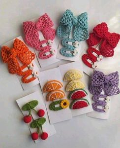 Crochet Flower Hair Clips