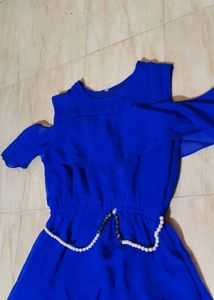 Royal Blue Cold Shoulder Maxi Dress