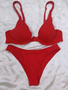 Vibrant Red Bikini Set
