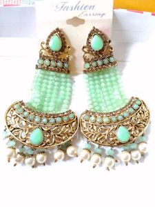 Stunning Mint Green Beaded Earrings