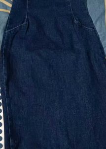 Sleek Navy Denim Midi Dress