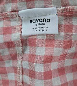 Pink Gingham Tie-Up Crop Top