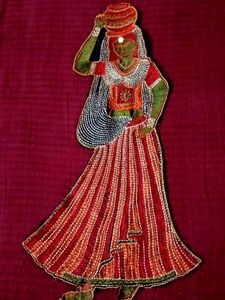 Embroidered Woman Figure Applique