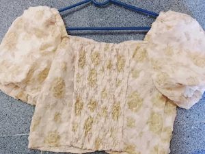 Floral Puff Sleeve Crop Top