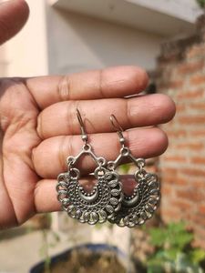 Boho Silver Hoop Earrings