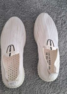 White Pleated Sneakers