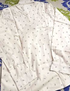 Men's White Printed Casual Shirt