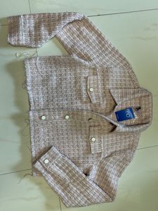 Blush pink textured tweed jacket 💗✨