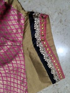 Elegant Pink &amp; Gold Blouse