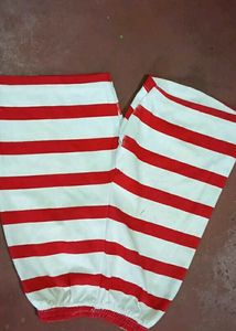 Gangi Pant Set Half White With Red .