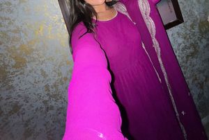 Elegant Purple Tiered Kurta with Dupatta