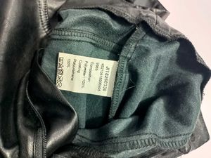 Shein Black Leather Wide Leg Pants XS 28-30