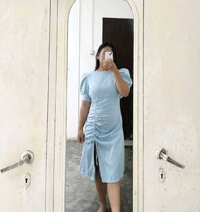 Chic Ruched Midi Dress