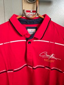 Men's Red Striped Polo Shirt