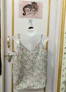 Floral Lace Trim Cami Top