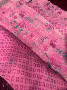 Beautiful Pink Floral Saree