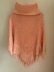 Chic Pink Poncho Sweater
