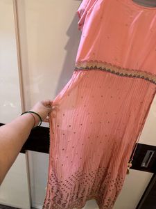 Pink Embroidered Kurti Sets