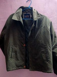 Olive Green Casual insulated winter Jacket