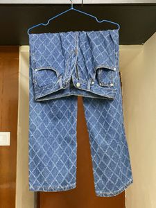 Diamond Pattern Denim Jeans