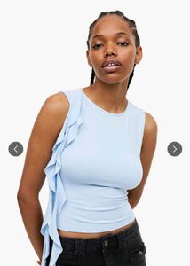Baby Blue Ruffle Tank Top